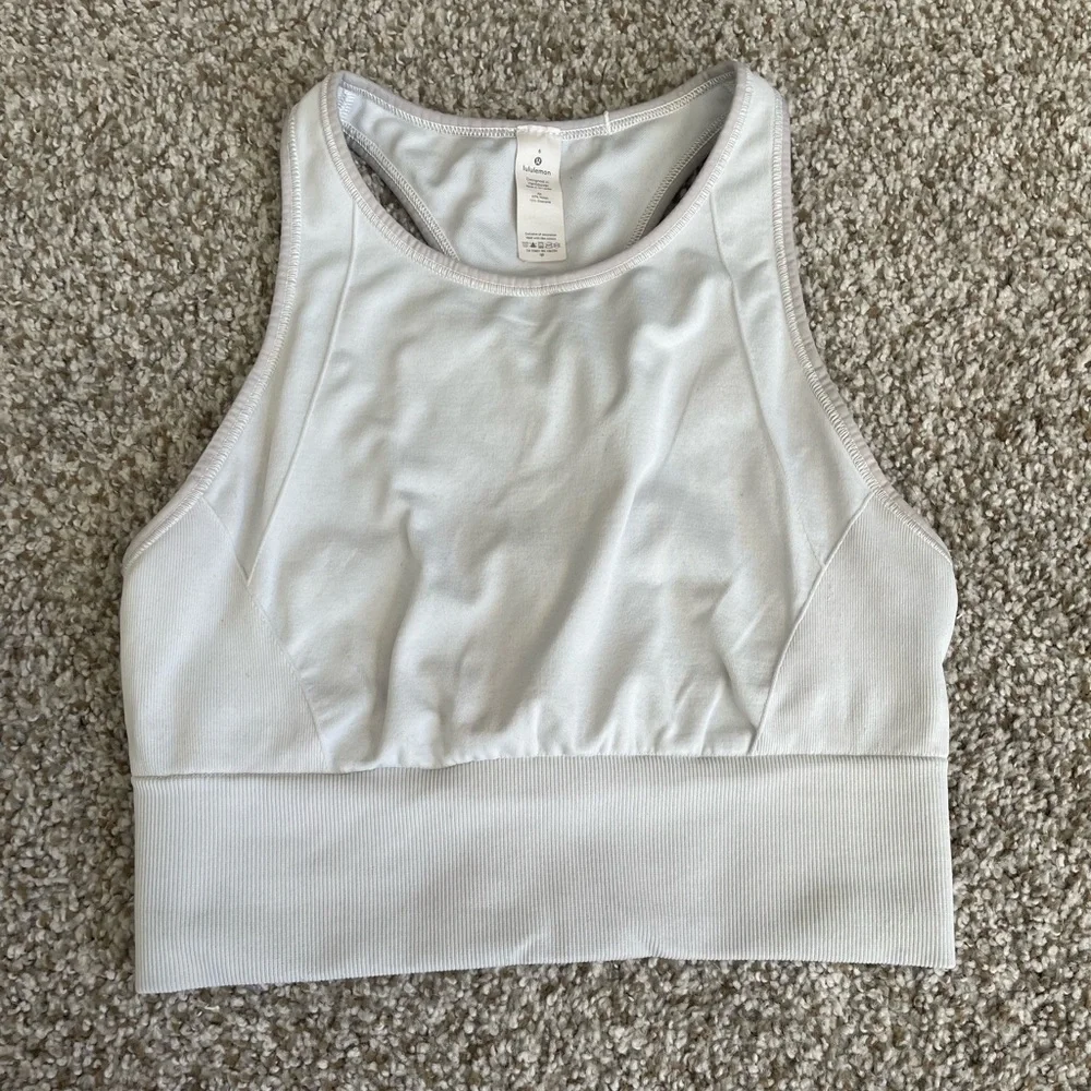 Lululemon Ebb to Train High Neck Racerback Sports Bra White 6‎